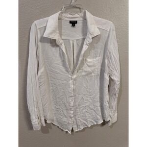Torrid Womens White Button Down Shirt Long Sleeve Pocket Casual Blouse Plus Size
